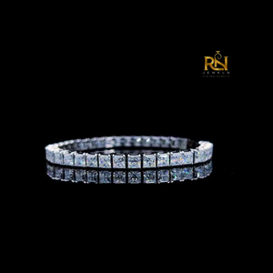 Imperial Princess Track Bracelet Lab Grown Diamond Tennis Link Bracelet 9K 14K 18K <b>Solid</b> <b>Gold</b> Fine Jewelry - Product Image 1