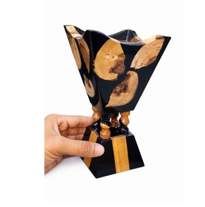 Brûleur d'encens en bois et résine, artisanal, écologique, durable, pour salles de méditation, aromathérapie, décoration élégante pour la maison, style indien - Product Image 4