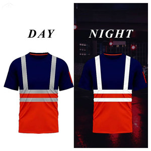 Premium Quality Men's Sleeveless Hi-Vis Waterproof Self-Adhesive Safety Workwear Reflective <b>PVC</b> Nylon Spandex T-Shirt Custom - Product Image 4