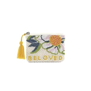 Vintage-style beaded embroidery coin pouch for daily use Full Handmade Beaded Coin Purse Accept Custom Design Bead - Product Image 1
