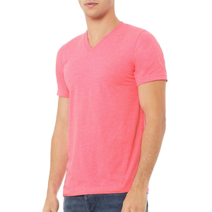 Fabricant de t-shirts pour hommes à col en V de couleur unie, fournisseur de t-shirts à col en V simples personnalisés, usine de t-shirts pour hommes à col en V brodés sur mesure - Product Image 1