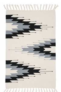 Alfombra de Algodón Tejida a Máquina, Diseño Floral Moderno, Lavable, Reversible, Blanca, para Camping, Hogar, Picnic y Viajes - Product Image 4