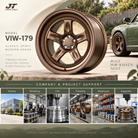 Jantes forgées 5 branches avec découpes ovales 18-22 pouces, finition bronze satiné, 5x112 5x114.3 VIW-179 pour BMW Audi Mercedes-Benz