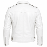 Blouson Moto Homme en Cuir Véritable Noir, Col Montant, Style Décontracté Hiver, avec Fermeture Éclair et Ceinture, Service OEM