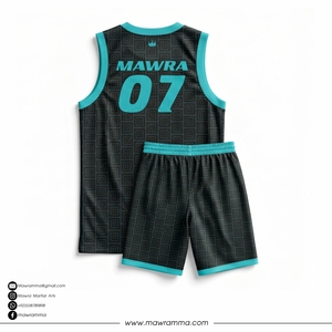 Maillot de basketball personnalisé en gros, sublimation, séchage rapide, grande taille, motif géométrique, 100 % polyester, uniforme de sport d'équipe - Product Image 4