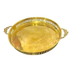 Grand plateau de service impérial en laiton pour grandes célébrations, au look royal, gravure fine, qualité héritage, décoration intérieure - Product Image 5