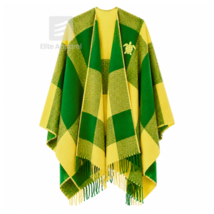 Capa de la hermandad Chi Eta Phi con logo bordado en la parte delantera, en bloques de color amarillo y verde, para ropa griega femenina. - Product Image 1