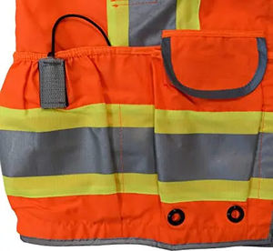Veste de travail haute visibilité noire, antistatique, imperméable, respirante, à séchage rapide, en polyester, unisexe adulte, en promotion - Product Image 4