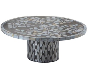 Support à gâteau haut de gamme fait main avec incrustation de nacre, compatible four, plateau à dessert poli design pour mariages, célébrations de l'Aïd, hôtels - Product Image 2