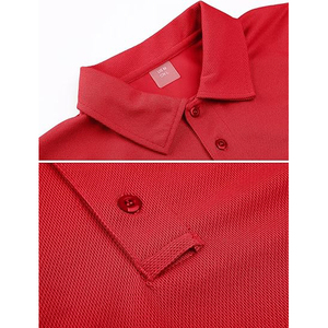Polo de golf classique à deux boutons, tissu respirant en mélange de coton, col anti-humidité, polos de golf - Product Image 3