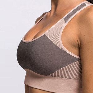 Women V-Neck Spaghetti Strap <b>Crop</b> <b>Top</b> Solid Color Breathable Yoga Tank <b>Top</b> Medium <b>Support</b> Seamless Activewear - Product Image 5