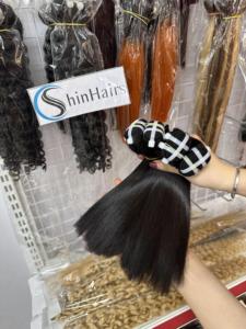 Top 2024 cheveux bruts en gros os droit naturel noir couleur vietnamien vierge faisceaux de cheveux humains extensions de trame - Product Image 4