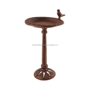 Handcrafted <b>metal</b> <b>bird</b> <b>bath</b> with detailed design heavy duty construction weather resistant coating ideal for outdoor gardens - Product Image 5