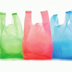 Vente en gros de t-shirts avec logo personnalisé sacs de courses de supermarché imprimés t-shirts à emballage cosmétique en plastique bon marché - Product Image 6