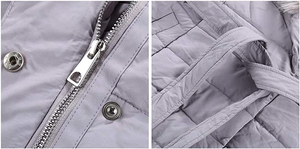 Trendy Women Long Coat Fashionable Winter Overcoat Warm Breathable Leather Trench Outerwear Casual Wear Knitted Plain Dyed - Product Image 4