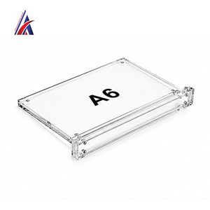 Malaysia Seller Modern Premium Acrylic T Stand Magnetic A6 Landscape Clear Double Sided Desk <b>Display</b> <b>Rack</b> - Product Image 5