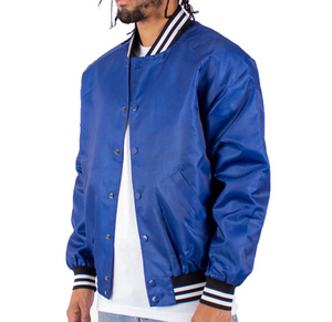 Custom Logo <b>Light</b> Sports Satin Bomber <b>Jacket</b> for <b>Men</b> Factory's Winter Varsity Baseball Letterman Silk <b>Jacket</b> - Product Image 3