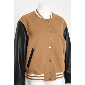 Chaqueta Bomber de Satén Verde para Hombre, Hecha a Medida, con Cuello Alto Acanalado y Botones a Presión, Estilo Universitario, Fabricación Bajo Demanda, OEM ODM - Product Image 6