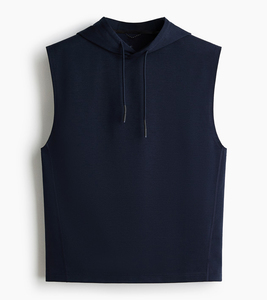 Haut de survêtement sans manches à capuche pour homme, en jersey tricoté à séchage rapide, pull décontracté pour la gym, printemps, 3XL - Product Image 1
