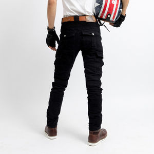 Pantalon de moto en jean personnalisé avec protections pour homme – Nouvelle collection en gros pour le cyclisme, le motocross et la course - Product Image 4