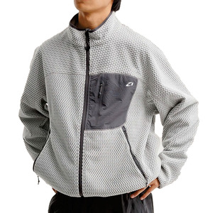Vestes polaires personnalisées pour hommes en sherpa, entièrement zippées, chaudes pour l'hiver et l'extérieur, avec poche poitrine contrastante en nylon – Vente en gros USA - Product Image 4