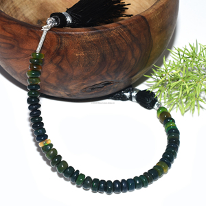 Perles rares en pierre précieuse d'opale noire en forme de rondelle lisse 4 pouces perles polies 4x4 à 5x5 MM brin de pierres précieuses naturelles pour bijoux - Product Image 2