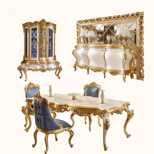 French Luxury Style Dining <b>Table</b> Set Mahogany Durable Solid Back Eco-Friendly Display Cabinet <b>Buffet</b> Hotel Villa Furniture - Product Image 6