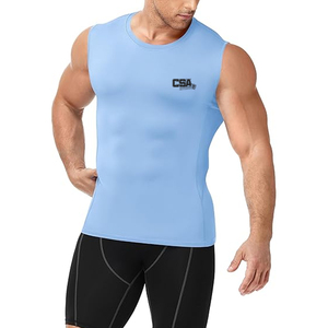 Classic Sleeveless Compression Shirt For <b>Men</b> Quick Dry <b>Stretch</b> Fabric Fitness Training And Gym Wear - Product Image 1