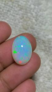 Opale d'Éthiopie naturelle de qualité supérieure, blanche avec des reflets multicolores arc-en-ciel, pierre de naissance, pierre de guérison, 6 carats - Product Image 1