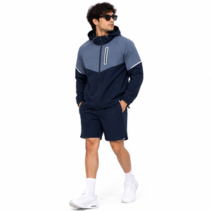 Survêtements de sport pour hommes avec fermeture éclair, personnalisés avec logo, imprimés, tricotés, imperméables, respirants, légers, 100% coton, écologiques - Product Image 2