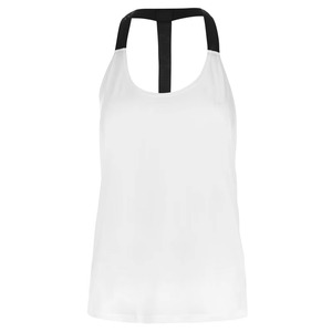 Camiseta sin mangas elástica ajustada para mujer, estilo urbano moderno, camiseta sin mangas blanca lisa al por mayor para mujer - Product Image 2