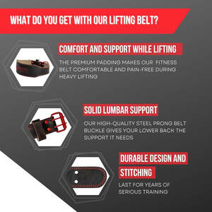 Ceinture de musculation en cuir véritable pour haltérophilie, entraînement de musculation, ceinture de soutien lombaire rembourrée de 4 pouces pour la musculation - Product Image 2