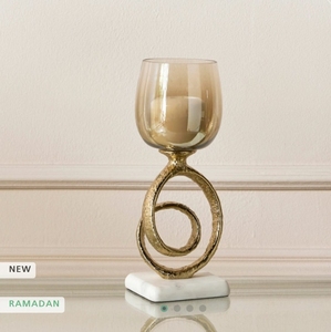 Modern Designer Fancy <b>Marble</b> Base Metal Gold Plated Eco-Friendly Candle Stand Glass Jar Christmas Collection Handicraft Candle - Product Image 1