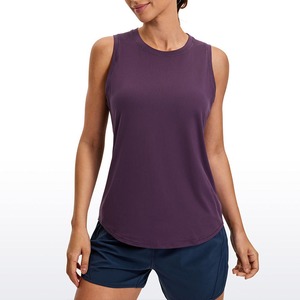 Camisetas sin mangas de punto de licra/poliéster con logotipo personalizado en la parte delantera, sexys, a la moda, para mujer, de verano, con costuras en contraste y cuello redondo. - Product Image 5