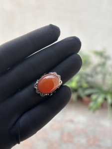 925 Sterling Silver Handmade Bezel Setting Red Carnelian Gemstone Fine Oval Shape Classic Wedding Third Party Certified Ring - Product Image 4