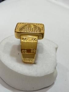 Anillo de Cóctel Geométrico para Hombre, Chapado en Oro, Estilo Hiphop, con Micropavé, Joyería de Moda para Uso Diario - Product Image 2
