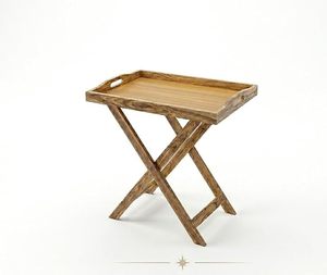 <b>Bamboo</b> Rectangle Folding <b>Table</b> Waterproof Portable Tabletop Side <b>Table</b> Modern Outdoor Accent <b>Table</b> for Hotel Patio - Product Image 1