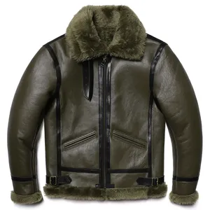 2026 Trending OEM <b>Men</b> Genuine Leather Bomber <b>Jacket</b> Canvas Winter Front Logo Customized Color & Logo Bulk Order Manufacturer - Product Image 1