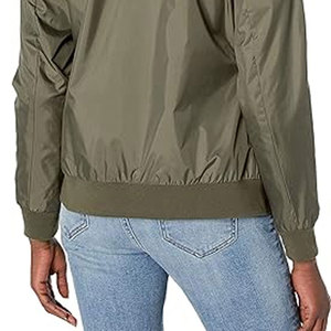 <b>Women's</b> Classic <b>Bomber</b> <b>Jacket</b> with Soft Comfortable Fabric Zipper Closure Functional Pockets Stylish Layering Piece - Product Image 5