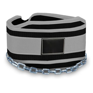Nayab Industries Reinforced Neoprene Dip <b>Belt</b> Adjustable Steel <b>Chain</b> Hook Loop Closure for Weightlifting/Strength Training Gym - Product Image 2