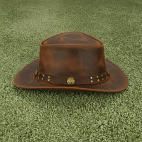Chapeau de cowboy en cuir pour hommes et femmes, chapeau de ranch western, chapeau de cowgirl, chapeau fait main, chapeau de cowboy