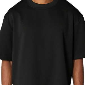 T-shirt surdimensionné noir pour homme, coupe ample, coton premium, épaules tombantes - Product Image 4