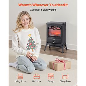 22.8 pollici fiamme regolabili nero Freestanding camino elettrico riscaldatore 1500W per uso domestico - Product Image 2