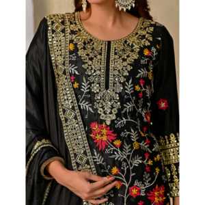 Ensemble de costumes de soirée pour femmes avec Sharara Plazzo et Dupatta - Product Image 1