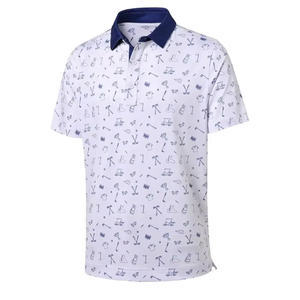 Diseño personalizado todo impreso contraste color polos para hombres Piqué algodón Golf Polo Shirts - Product Image 1