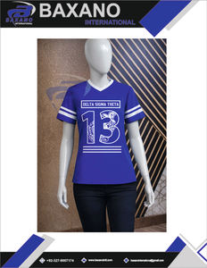 เสื้อยืดพิมพ์ลาย Delta Sigma Theta Sorority Philo สีขาว-น้ำเงิน คอเสื้อตัดกัน ผ้าฝ้าย 100% ระบายอากาศได้ดี สไตล์สตรีท DST Sorority Tee - Product Image 4