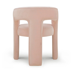 Chaise de salle à manger moderne en forme de baril, fauteuil d'appoint rembourré, chaise latérale en tissu à dossier ouvert pour appartement, hôtel, salle à manger - Product Image 3