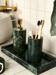 Luxury bathroom set marble counter top collection decorative bath <b>essentials</b> premium marble organiser elegant <b>home</b> accents. - Product Image 4