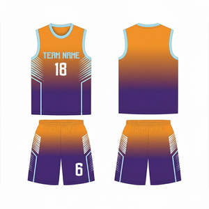Conjunto de Camiseta de Baloncesto con Degradado Personalizado, Sin Mangas, Absorbente de Humedad, Ropa Deportiva para Adultos, Unisex, Todas las Temporadas, Impresión Sublimada - Product Image 1
