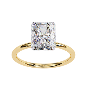 แหวนเพชรทรงรัศมี 3 กะรัต เพชรเลี้ยงในห้องปฏิบัติการ ทองคำแท้ 14K แหวนคลาสสิกสำหรับหมั้น แต่งงาน ครบรอบ แหวนแบบวงแหวนซ่อน - Product Image 2